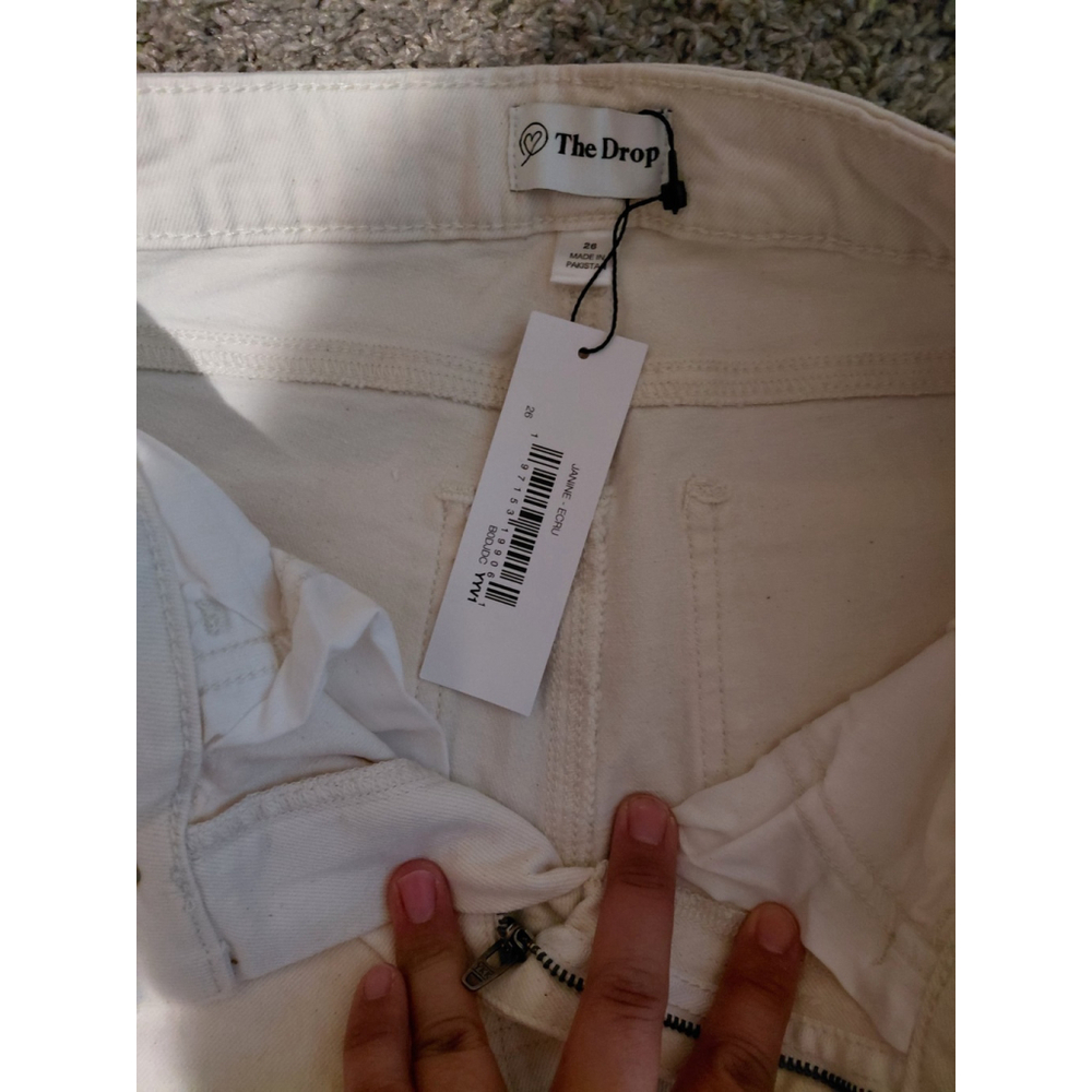 The Drop Women's Jeans - Janine Slim Straight Leg - Ecru - Size 26 - New - Picture 3 of 3